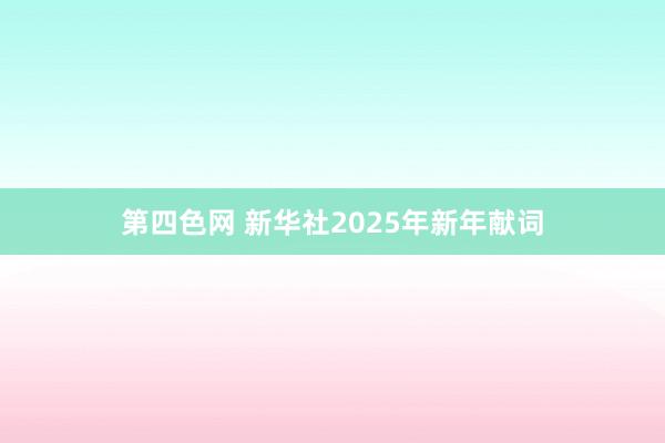 第四色网 新华社2025年新年献词