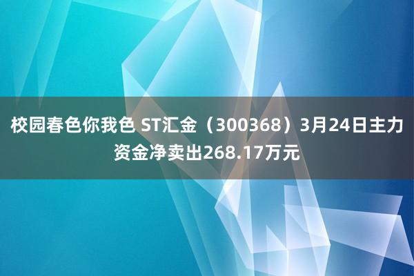 校园春色你我色 ST汇金（300368）3月24日主力资金净卖出268.17万元